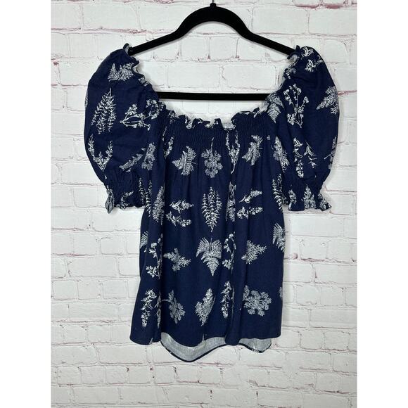 NEW Tuckernuck Pomander Place Beaufort Botanical Esme Top Womens XS Blue Floral - Picture 3 of 5